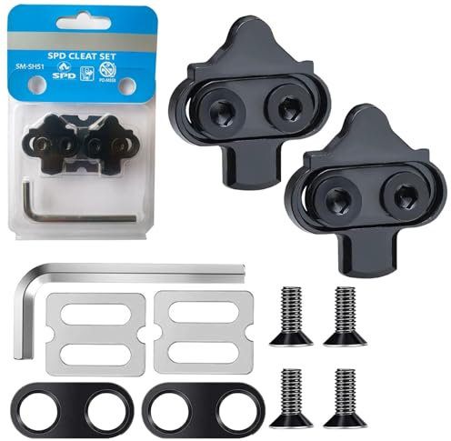 SEPSCO SPD Cleats für Shimano Pedale, Unisex Fahrrad Schuhplatten Kompatibel mit SH51 SH56 Schuhe Klickpedale Cleat Set Langlebig rutschfest für MTB Mountain Bike Rennrad Clips Indoor Cycling