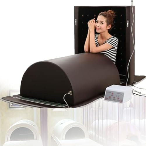 KJZQXYX Cúpula de Sauna de infrarrojo lejano Profesional, saunas sin Fem, precalentamiento de 5 Minutos, Potencia de 1200 W / 220 V, Sauna de infrarrojo Individual para Persona (Black)