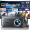 Proyector 4k【1200 ANSI/Google TV/Netflix Disney+ Oficial】 WiMiUS Full HD 1080P Nativo, Control de Voz, Auto Focus/Keystone, WiFi 6&Bluetooth 5.2 Proyector en Casa/Exterior (Negro)