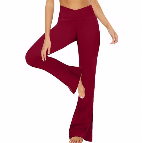 Neteson Pantaloni da Yoga Donna Vita Alta Pantaloni Campana a Zampa V-Cross Leggins Sportivi Push Up Fared Leggings Donna Elasticizzati Palestra Fitness Danza Casual