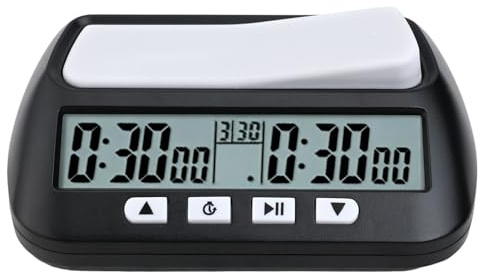 TDCuizent Digital Chess Clock Timer Board Game Counter with Large Buttons 3 in 1 Multipurpose Portable Competition Timer with Bonus Delay Mode for Tournament Games Players(A)