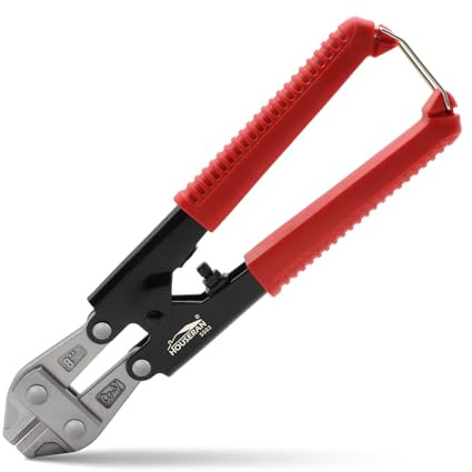 HOUSERAN Bolzenschneider 20,3 cm, Mini-Bolzenschneider mit Komfort-Griff, Sicherheitsschloss, Hochleistungs-Bolzenschneider für Bolzen, Stahldrähte, Kabel und Nieten