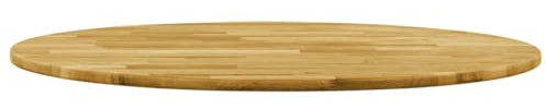HETFTJN Rund Tischplatte aus massivem Eichenholz 700 mm Durchmesser 23 mm Stärke lackierte Holzplatte Modernes Design für Esstisch Schreibtisch Couchtisch Küche und Wohnzimmer