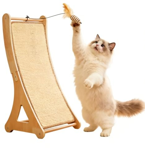 Tappetino Graffiante per Gatti,Protettore per Mobili Giocattolo Interattivo - Rampa Graffiante In Sisal Con Pallina Giocattolo | per Animali Domestici da Interno come Gatti e Conigli