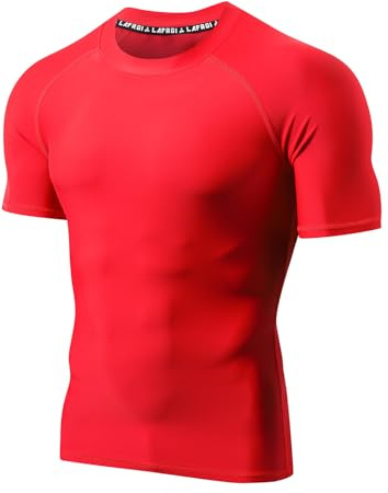 LAFROI Camiseta de Manga Corta para Hombre UPF 50+ | con protección solar, Protectora, Compresión, Ajustada, BJJ, natación, CLY11D