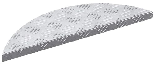 Faucqir trappa steg halvmåne 10 stycken silver 60 x 18 x 2,5 cm aluminium halkfria trappsteg för inomhus- och utomhusbruk, hållbar trappstöd, modern design, väderbeständig