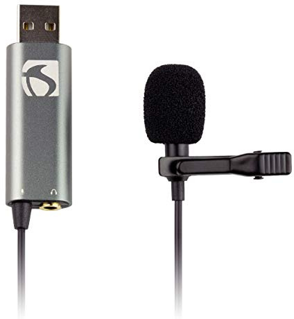 Industry Standard Sound ISSLM420H USB-klämma på mikrofon med hörlursingång