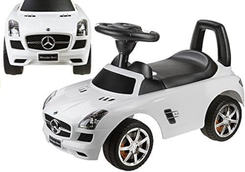 Lean Toys Lizenziert Mercedes Benz Rutschauto für Babys Weiß Rutscher Rutschfahrzeug Babyrutscher Auto für Kinder