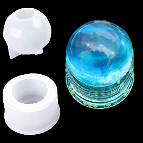 iSuperb Epoxidharz Formen kugel Silikonform mit Base Form UV Resin Formen Gießform Sphere Resin Mold für DIY Ornament Kristallkugel Handwerk