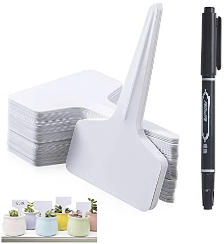 Mizijia Etichette di piante,Etichetta per piantina,60 etichette per verdure di tipo T (6 x 10 cm),Etichette impermeabili,Contenitori per piante e accessori per etichettatura riutilizzabili