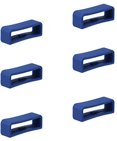 SAVITA 6 Pezzi Anello Cinturino Orologio, Anello di Fissaggio in Silicone per Cinturino Fermo Cinturino Orologio Intelligente Braccialetto Sostituzione (20mm, Blu Scuro)
