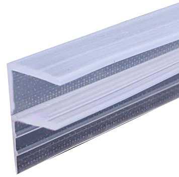 F Shape Bath Shower Screen Seal Strip Soft Rubber Shower Door Seal Strip 2 Metres Long Shower Seals Fits 6-10mm Glass for Curved and Vertical Screens or Doors (F-6MM)