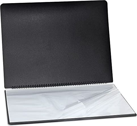 Liquidraw Estuche de arte tamaño A3 para artistas con 20 fundas, para almacenamiento de archivos, en espiral, para artistas, arquitectos, dibujos, pintura, documentos y archivos profesionales