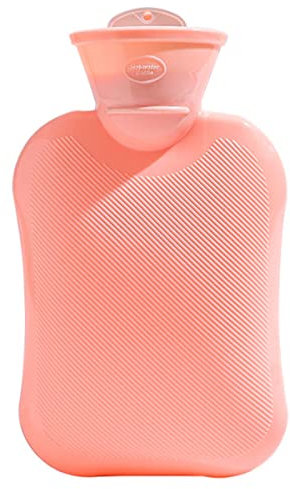 Bolsa de agua caliente de goma suave, para cuello y hombro, espalda, piernas, cintura (rosa, 500 ml)
