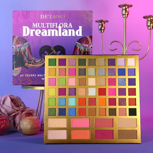 DE'LANC IBunt Lidschatten Matt,Elephant Professionelle Lidschatten,54 Eyeshadow-Palette+4 Rouge+2 Highlighter+2 Kontur-Palette,Multichrome Eyeshadow Ideal für Anfänger im Make-up