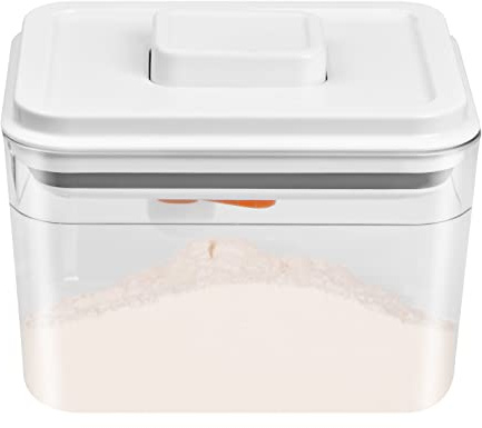 1L Caja Dispensador De Polvo De FóRmula, PortáTil De Almacenamiento Contenedor De Alimentos Sellados De Leche En Polvo para Alimentos, Un Toque Dosificador de Polvos Bebe con Cuchara