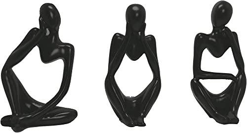 Pensatore Statuetta, Moderni Soprammobili Scultura, Accessori Casa Arredamento, Resinoso Pensiero Statuetta Design Casa, Decorazioni Casa Moderna (Nero)