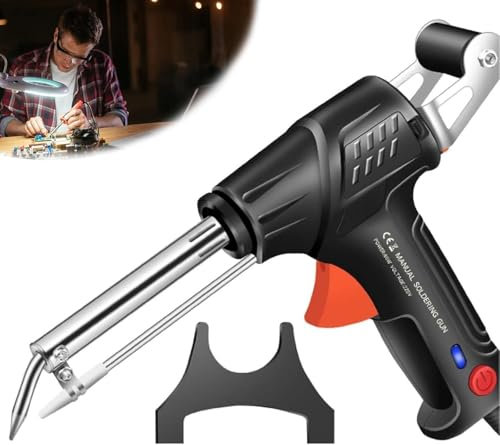 Ensemble de pistolet à souder multifonction pour réparation à la maison, bricolage, pistolet à souder chauffant externe 60 W, kit de pistolet à souder amovible (noir, lot unique)