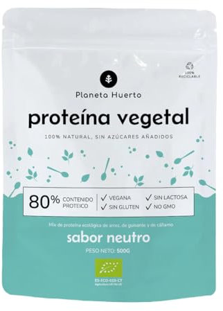 PLANETA HUERTO | Proteína Vegetal ECO 80% Neutra 500 g - Opción Versátil y Alta en Proteína para Uso Diario en Batidos y Recetas Saludables