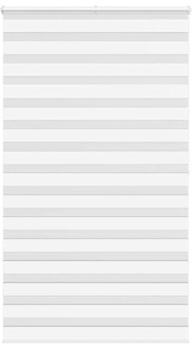 vidaXL Zebrarollo Weiß 125x200 cm Stoffbreite 120,9 cm Polyester, Zebra-Rollo, Doppelrollo, Zebra-Jalousie für Fenster, Doppelrollo, Zebra-Rollo
