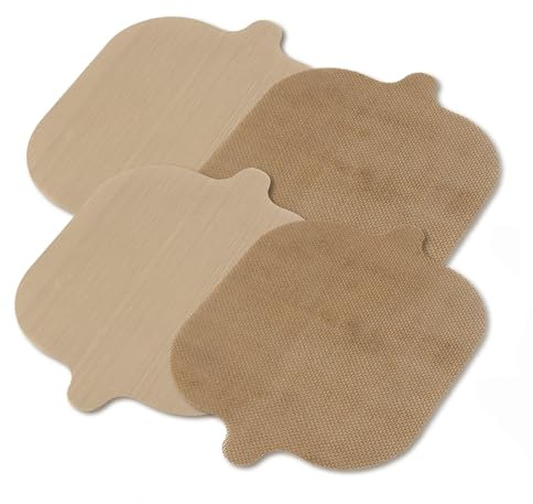 GOURMETmaxx Lámina para horno permanente 2 en 1 para freidoras de aire caliente, 4 piezas, se puede utilizar como papel de horneado permanente, alfombrilla de horno permanente recortable con pestañas