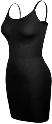 ISCBAFYX Damkroppsklänning Shapewear Dress Slip för magkontroll Justerbar Full Slip Seamless Body Dresses Women