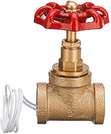 Vintage Steampunk 1/2 Inch Red Handle Stop Valve Light Switch with Wire for Water Tube Lamp