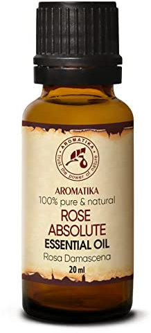 Rose Absolute Aceite Esencial 20 ml – Rosa Damascena Búlgaro – Aromaterapia Aceite de Rosa para Difusores y Lámparas de Fragancia – Aceites aromáticos para la fabricación de jabón y velas – Aceite de