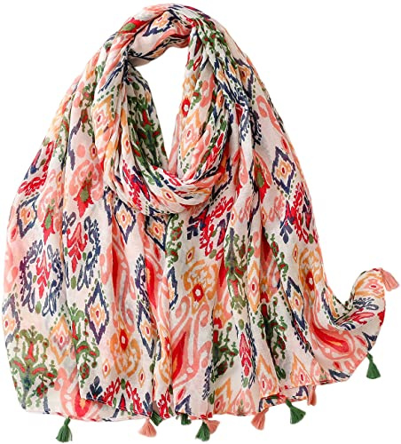 MAIRY Scarfs for Women Ladies Lightweight Soft with Tassels Long Large Shawls Wraps Scarves FL-M02
