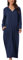cheibear Damen Robe mit Reißverschluss vorne und Kapuze Hauskleid Nachthemd Hausmantel Kapuzenpullover langer Loungewear Bademantel Navy blau XL