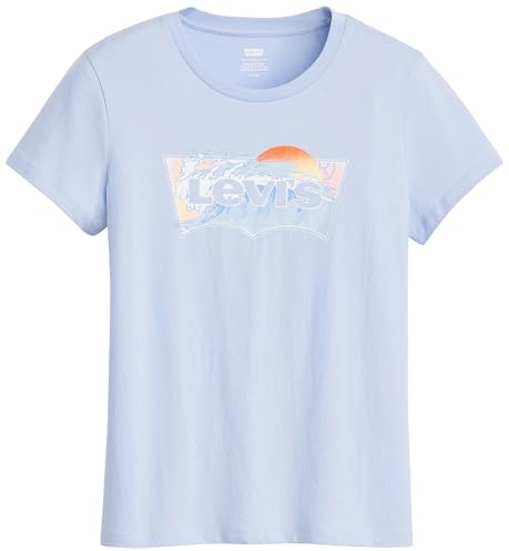 Levi's Women's The Perfect Tee- Graphic Batwing Logo T-Shirt, Wave Bw Fill Kentuck, XS