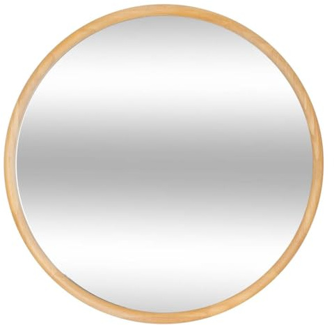 Atmosphera - Espejo de Pared Redondo Kim - Marco de Madera, 55 cm de diámetro - para recibidor, Dormitorio, Sala de Estar