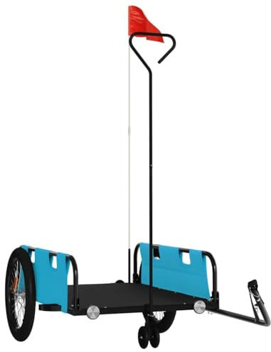 vidaXL Bike Trailer Blue and Black Oxford Fabric and Iron