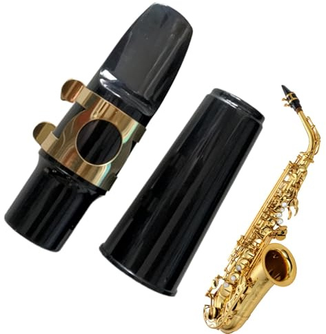 Boquilla para saxofón alto, boquilla de viento de madera con ligadura y tapa, boquilla portátil para saxofón alto, suministro de repuesto
