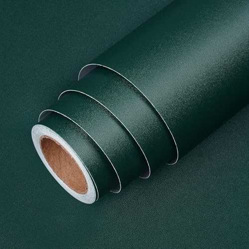 LACHEERY 40 cm x 700 cm tapet självhäftande grön vägg väggtapeter vardagsrum dekorativ folie självhäftande tapet mörkgrön matt vattentät tapet sovrum väggfolie för kök vardagsrum kontor