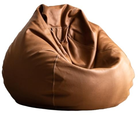 QWWQYDY Stolsöverdrag i puffstol, stort överdrag av puffsäck, utan stoppning för utomhusbruk, liggstol, vardagsrum, spel, filmer osv. (brun, D4,5 fot-överdrag)