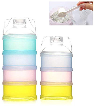 Leche en Polvo Dispensador,tangger Portátil Niños Leche en Polvo Dosificador Caja libre de BPA Aire Densidad Vorrats Comida para Viaje al Aire Libre,Cuidado Diario – 2 Unidades