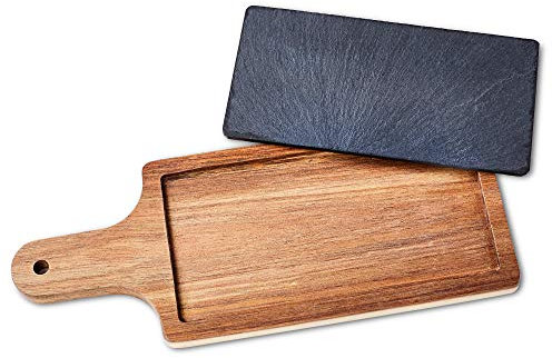 Acacia Wood Serving Board 31.5 x 12.5cm - Serving Platter, Food Board, Burger Board, Slate Board