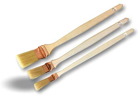 Set de 3 pinceaux radiateur hyper pro | Largeurs 20 mm / 30 mm / 45 mm | Virole cuivre plein non agrafée | Garnissage soie série épaisse | Densité des poils supérieure | Kibros 6LOTPCU