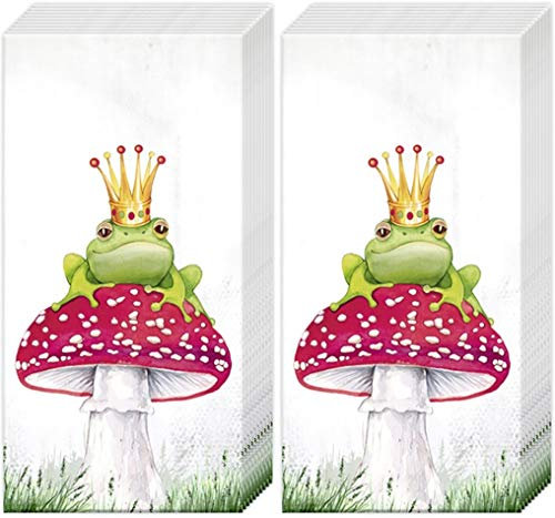 2x 10 Taschentücher Froschkönig auf Fliegenpilz | Kinder | Tiere | Geschenk