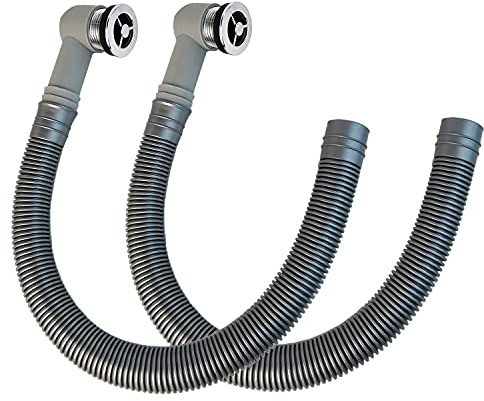 Qrity 2 PCS Sink Overflow Pipes, Sink Overflow Fittings, Flexible Drainage Hose, Sink Drain Strainer Assembly Kit, Tube Length 400mm, for Overflow Hole Diameter 29-32mm