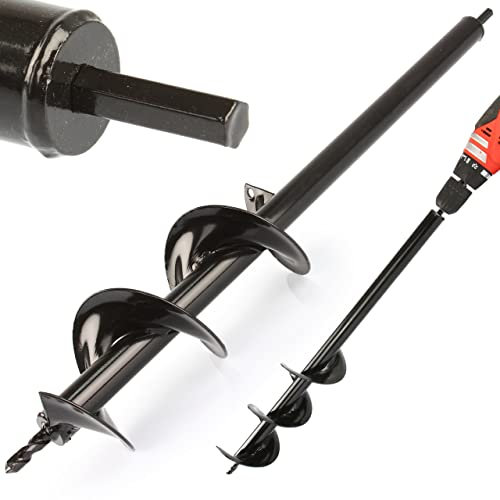 Punta per Trivella Trapano Avvitatore Spirale da Giardino | Diametro Ø10 cm | Profondità 60 cm | Spessore Lama 2,5 mm