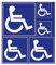 Autocollant Vinyl Waterproof Protection Anti-UV - Sticker Adhésif Signalétique Laminé Plastifié Résistant à l'eau et aux UV - Voiture Porte Handicapé Parking, Toilette WC Panneau - Lot de 5