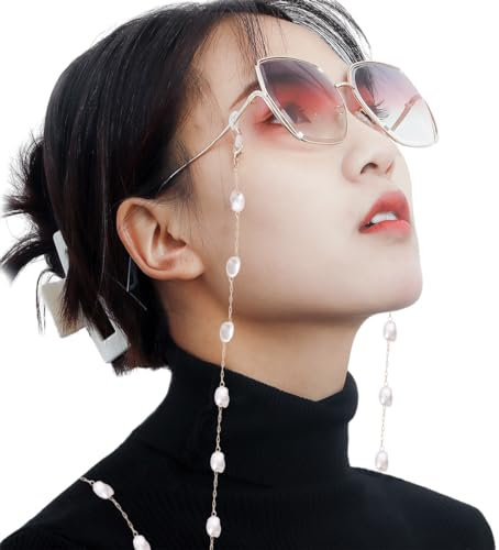 scicent Pearl Sunglasses Chain Reading Glasses Chain Strap Necklace for Women, 17611