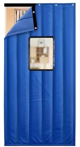 WHYATT Wärmeschutzvorhang, Türvorhang, Wärmeisolierter Türvorhang, Schalldichte, Geräuschreduzierende, Winddichte Tür (Color : Blue, Size : 39.4x78.7in/100x200cm)