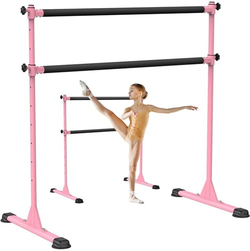 BeneLabel Ballet Barre Freestanding Adjustable Dance Bar | 10 Adjustable Height 28-120cm,2 Bar,Portable Movable,Girl Woman Child Teen Adult Ballerina,Home Yoga Gym,Perfect Gift,350lbs