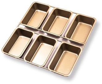Gurlideo Lot de 6 moules à pain, petits, antiadhésifs, pour pain, gâteaux, desserts, muffins, petits moules à pâtisserie, en acier au carbone