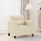 KLYEON Sessel Creme 60 cm Kunstleder,Moderner Kunstleder Sessel in Creme für entspannte Stunden im Wohnzimmer Wohnzimmer, Sofas