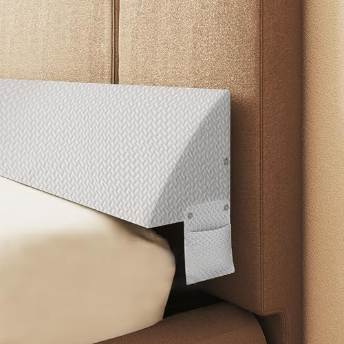 strusery Bettkeilkissen für Kopfteilspalte, hochdichtes Schaumstoff-Stützkissen, füllt 0–15 cm Platz zwischen Matratze und Kopfteil, ergonomisches Design für Komfort (Weiß, 180 x 25 x 15 cm)