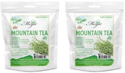 Merja Herbs Albanian Mountain Tea [50g] Hand-Picked Herbal Tea for Cold & Flu Relief | 100% Natural, Antioxidant-Rich, Caffeine-Free Floral Tea | Herbal Teas & Beverages, Pack of 2